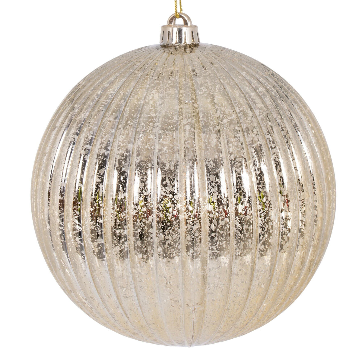 Vickerman 6" Burgundy Shiny Lined Mercury Ball Ornament, 4 per bag.