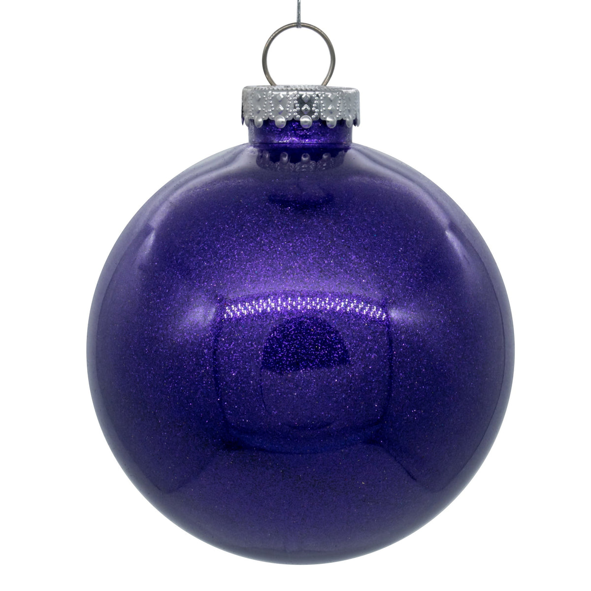 Vickerman 6" Clear Ball Christmas Ornament with Turquoise Glitter Interior, 4 Pieces per bag