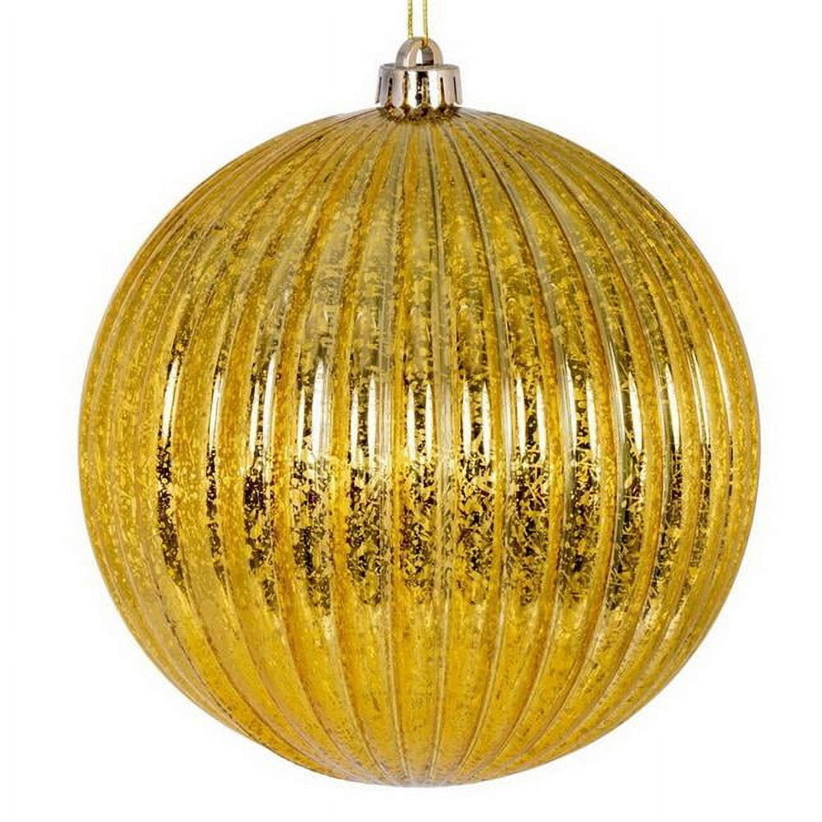 Vickerman 6" Burgundy Shiny Lined Mercury Ball Ornament, 4 per bag.