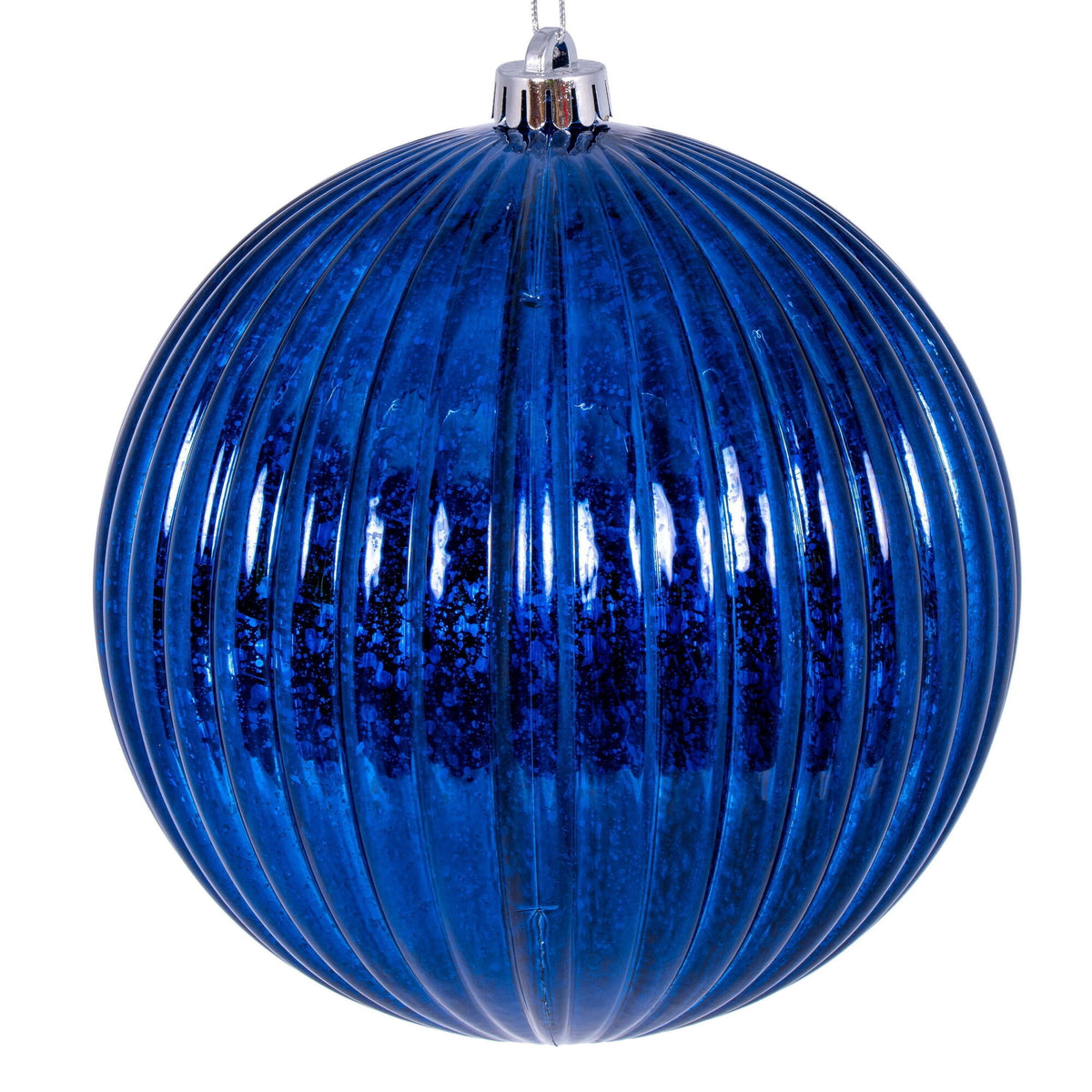Vickerman 6" Burgundy Shiny Lined Mercury Ball Ornament, 4 per bag.