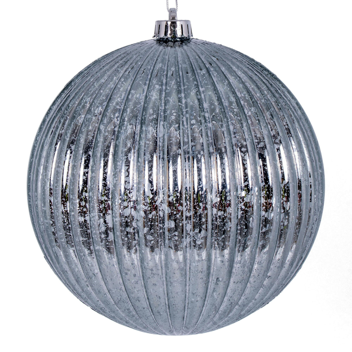 Vickerman 6" Burgundy Shiny Lined Mercury Ball Ornament, 4 per bag.