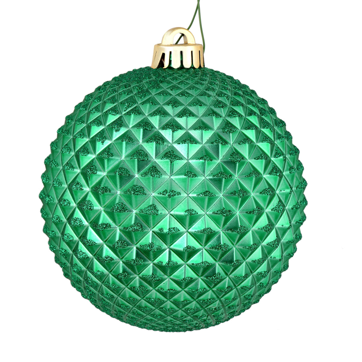 Vickerman 6" Olive Durian Glitter Ball Ornament, 4 per Bag