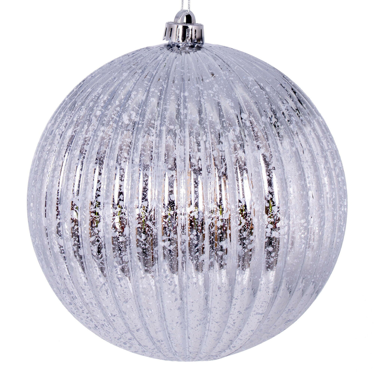 Vickerman 6" Burgundy Shiny Lined Mercury Ball Ornament, 4 per bag.