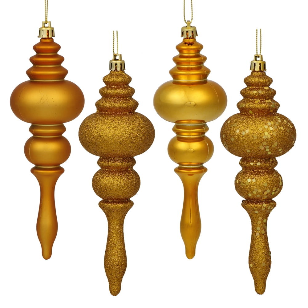 Vickerman 7" Mauve 4-Finish Finial Ornament, 8 per Box