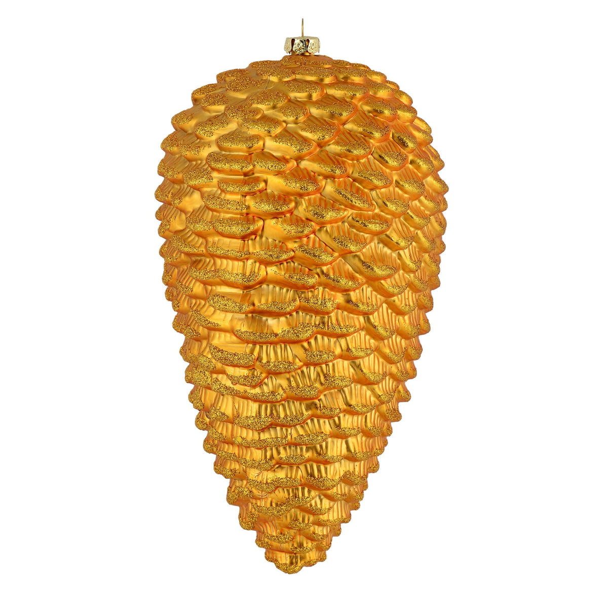 Vickerman 10" White Matte Glitter Pinecone Christmas Ornament, Pack of 2