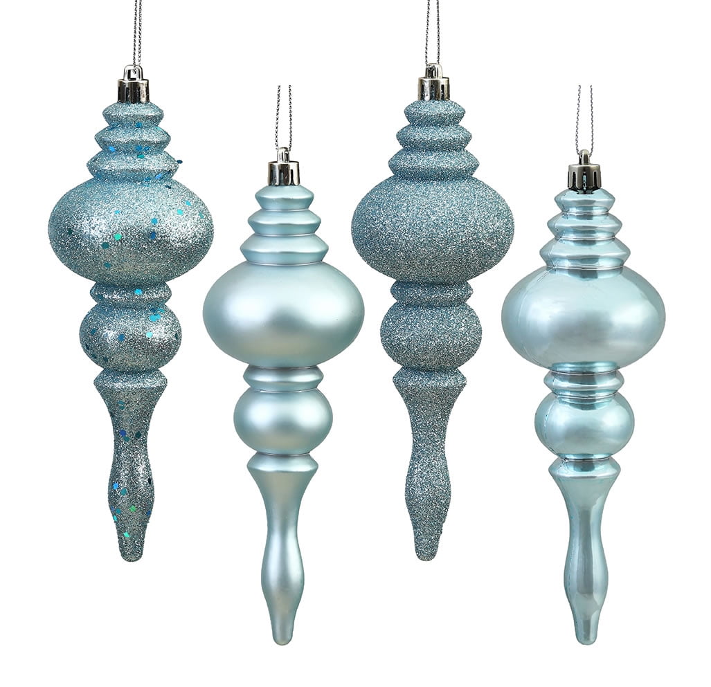 Vickerman 7" Mauve 4-Finish Finial Ornament, 8 per Box