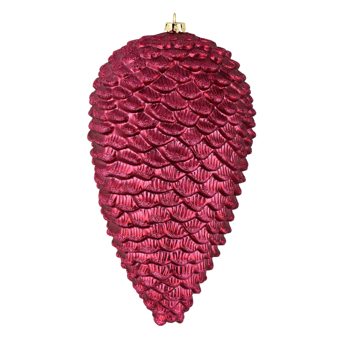 Vickerman 10" White Matte Glitter Pinecone Christmas Ornament, Pack of 2