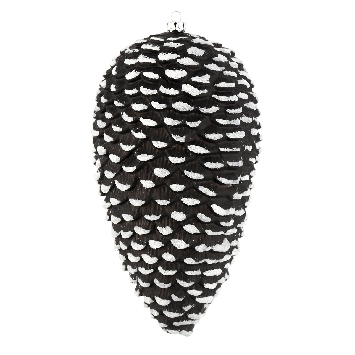 Vickerman 10" White Matte Glitter Pinecone Christmas Ornament, Pack of 2