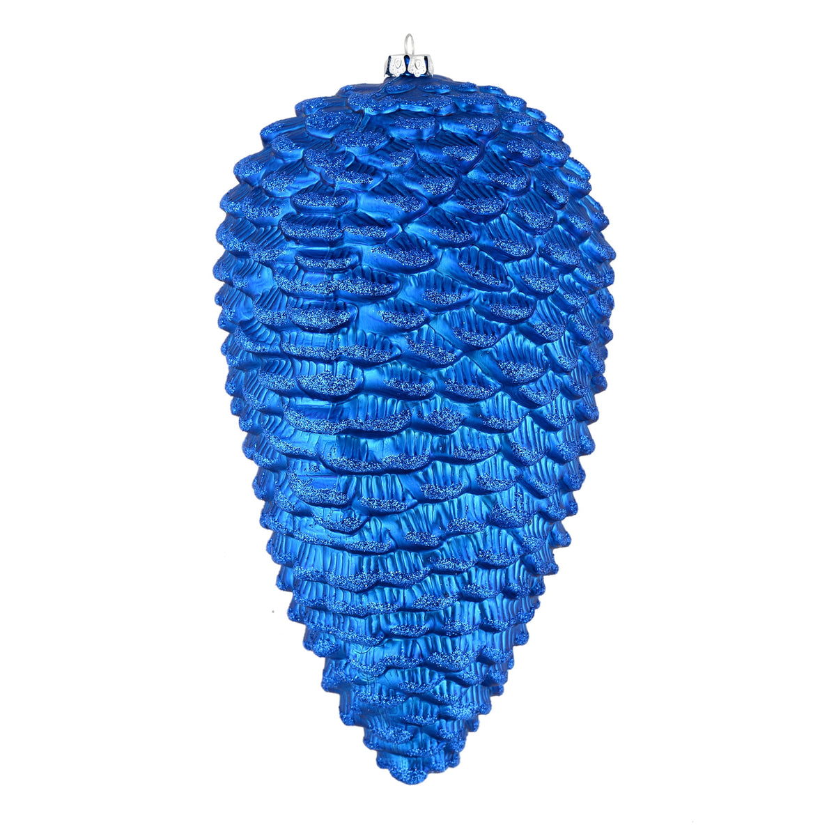 Vickerman 10" White Matte Glitter Pinecone Christmas Ornament, Pack of 2