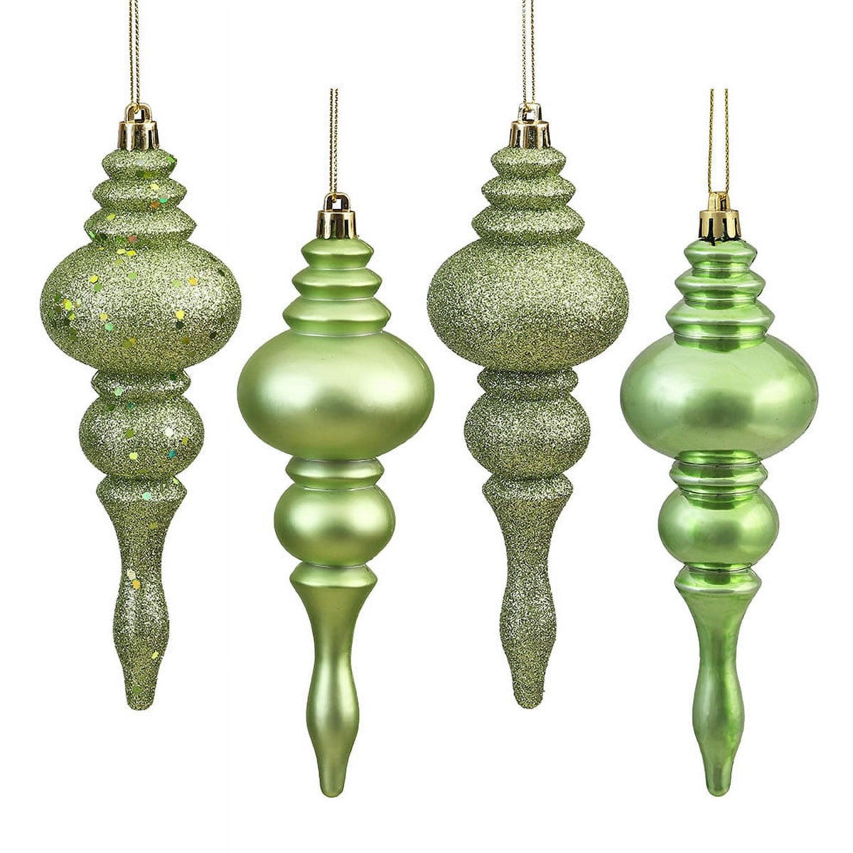 Vickerman 7" Mauve 4-Finish Finial Ornament, 8 per Box