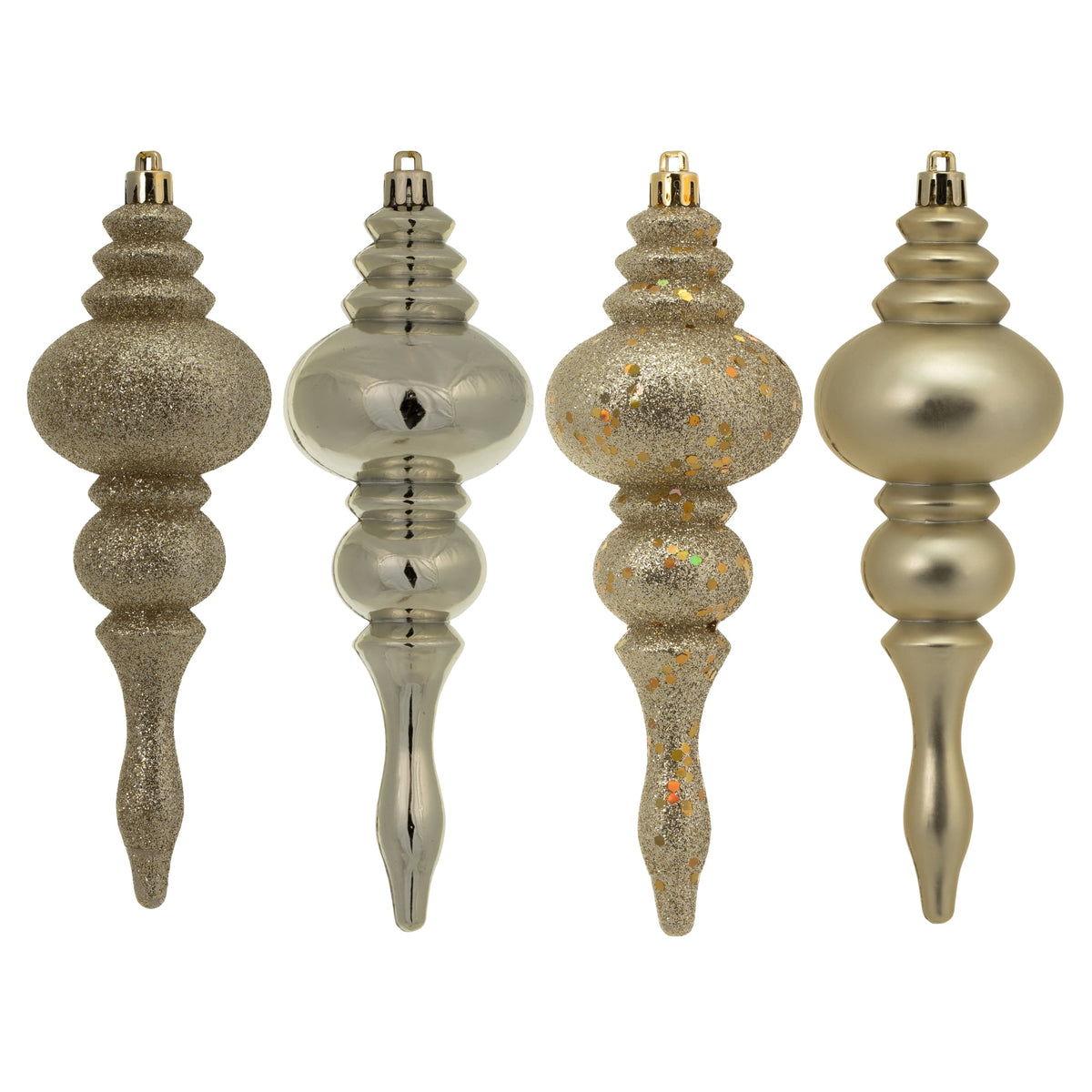 Vickerman 7" Mauve 4-Finish Finial Ornament, 8 per Box