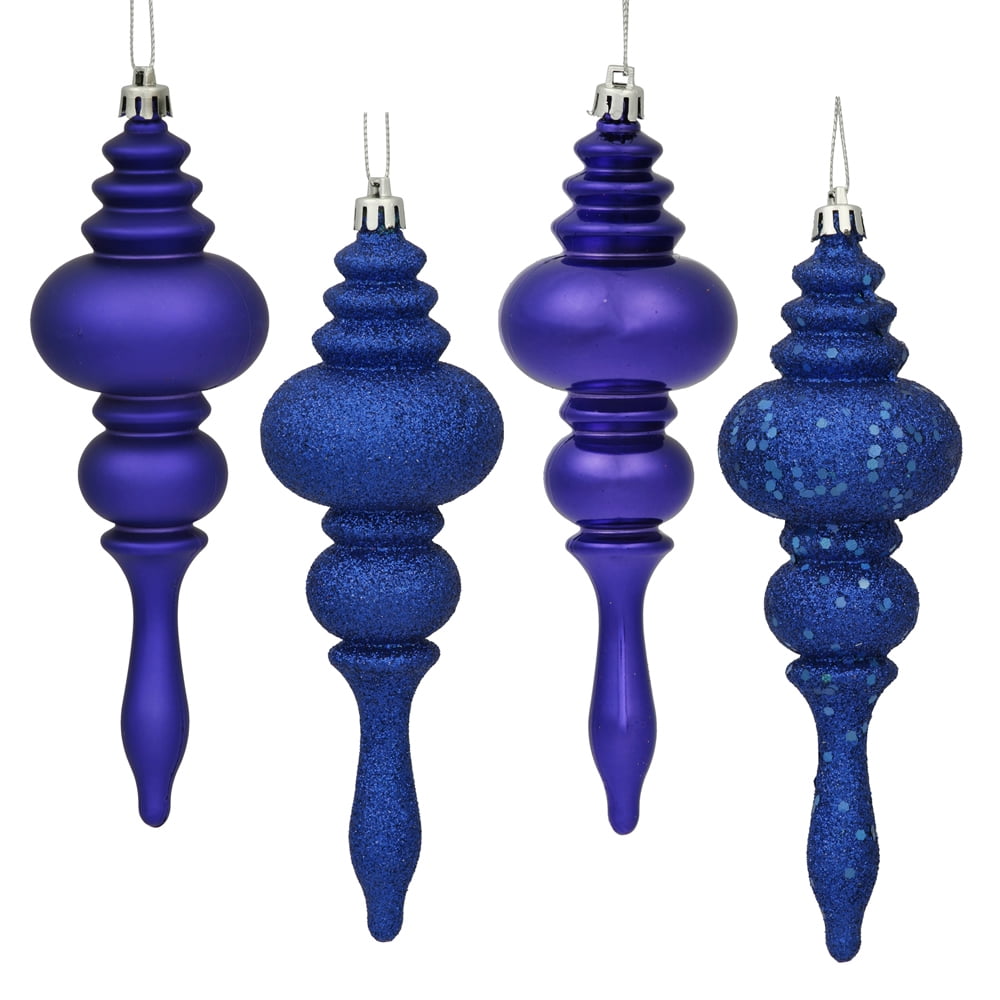Vickerman 7" Mauve 4-Finish Finial Ornament, 8 per Box