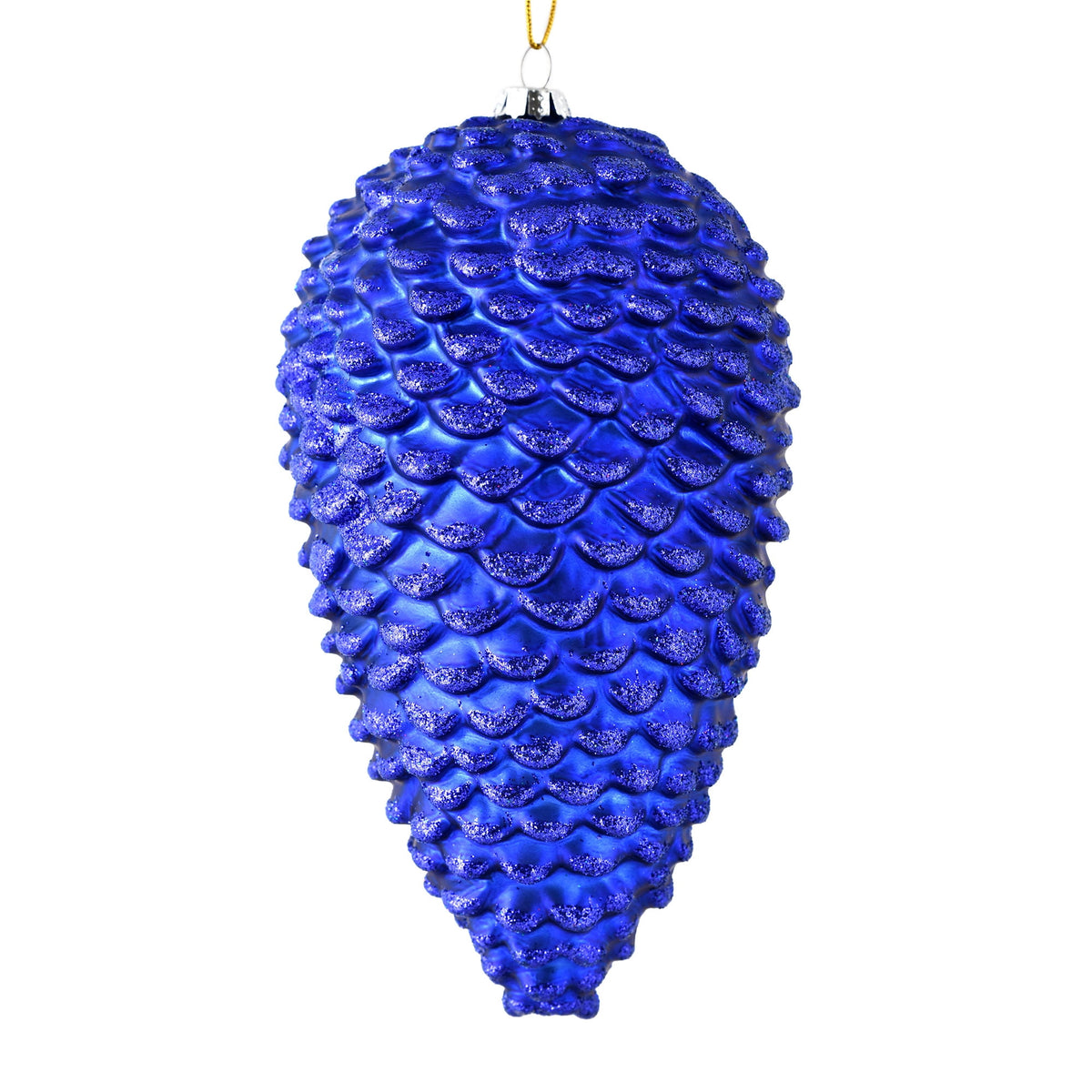 Vickerman 10" White Matte Glitter Pinecone Christmas Ornament, Pack of 2