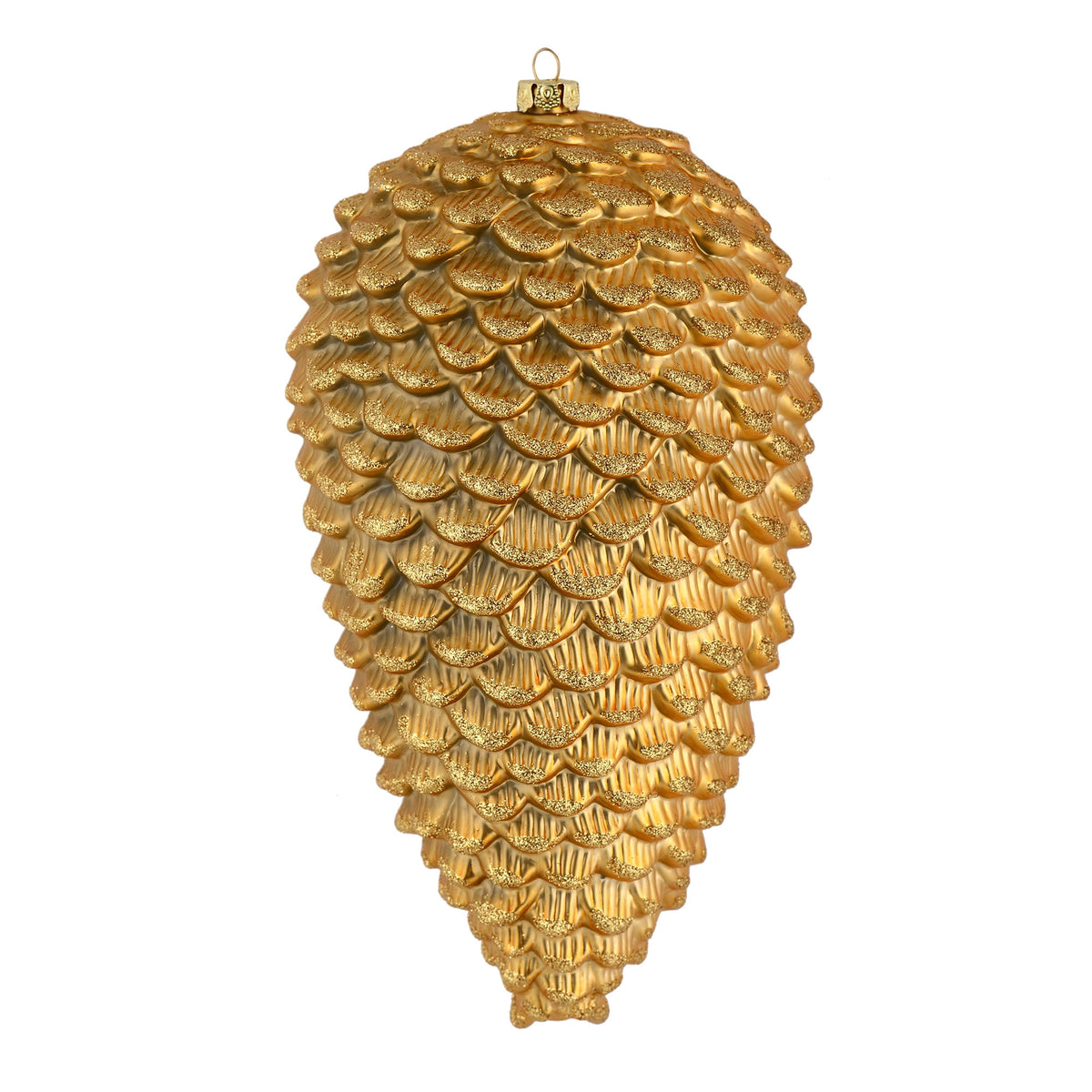 Vickerman 10" White Matte Glitter Pinecone Christmas Ornament, Pack of 2