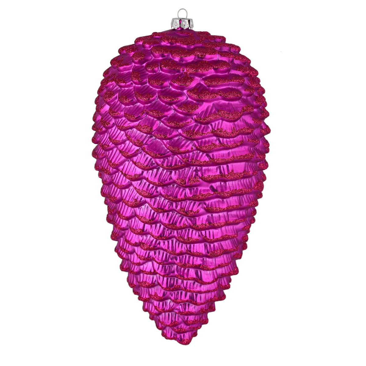 Vickerman 10" White Matte Glitter Pinecone Christmas Ornament, Pack of 2