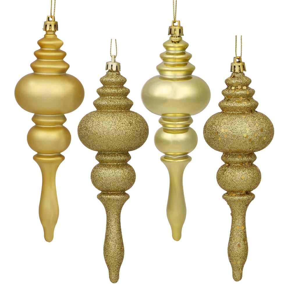 Vickerman 7" Mauve 4-Finish Finial Ornament, 8 per Box