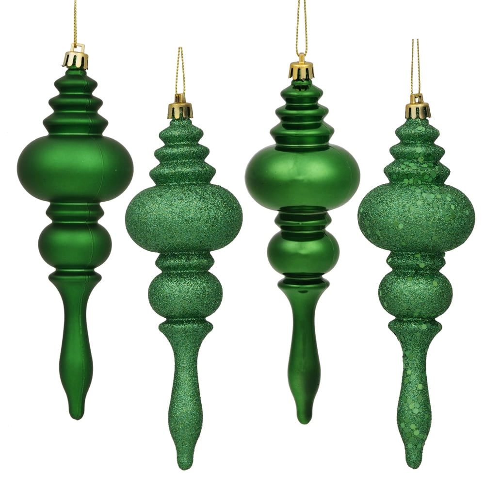 Vickerman 7" Mauve 4-Finish Finial Ornament, 8 per Box