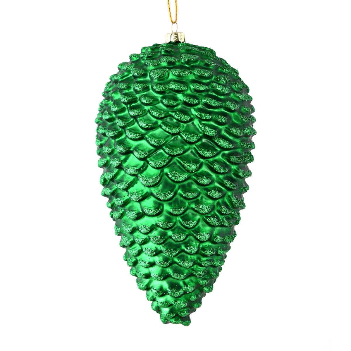 Vickerman 10" White Matte Glitter Pinecone Christmas Ornament, Pack of 2