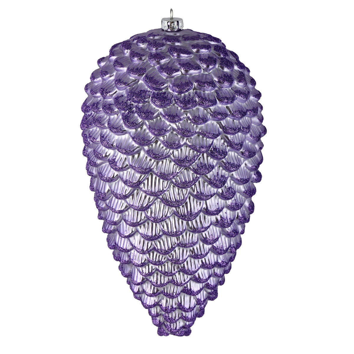 Vickerman 10" White Matte Glitter Pinecone Christmas Ornament, Pack of 2