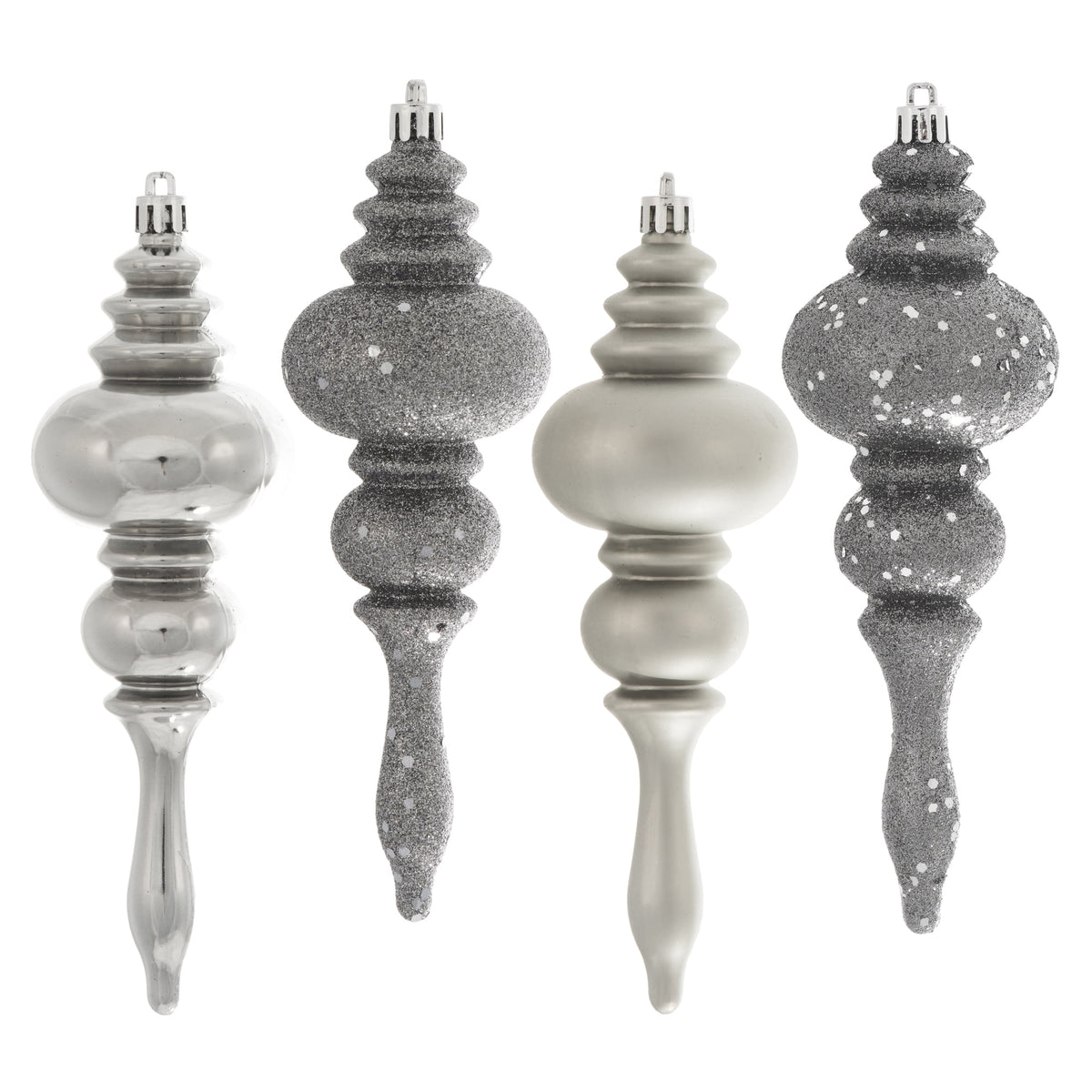 Vickerman 7" Mauve 4-Finish Finial Ornament, 8 per Box