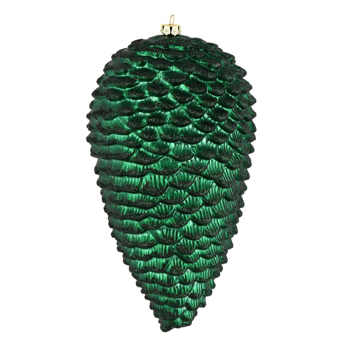 Vickerman 10" White Matte Glitter Pinecone Christmas Ornament, Pack of 2