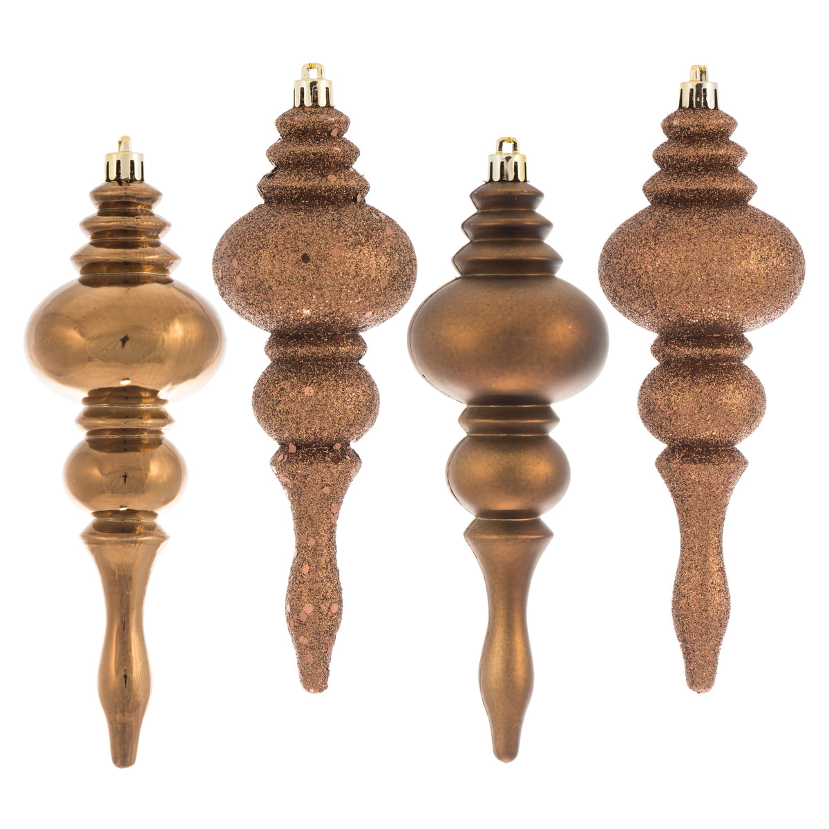 Vickerman 7" Mauve 4-Finish Finial Ornament, 8 per Box