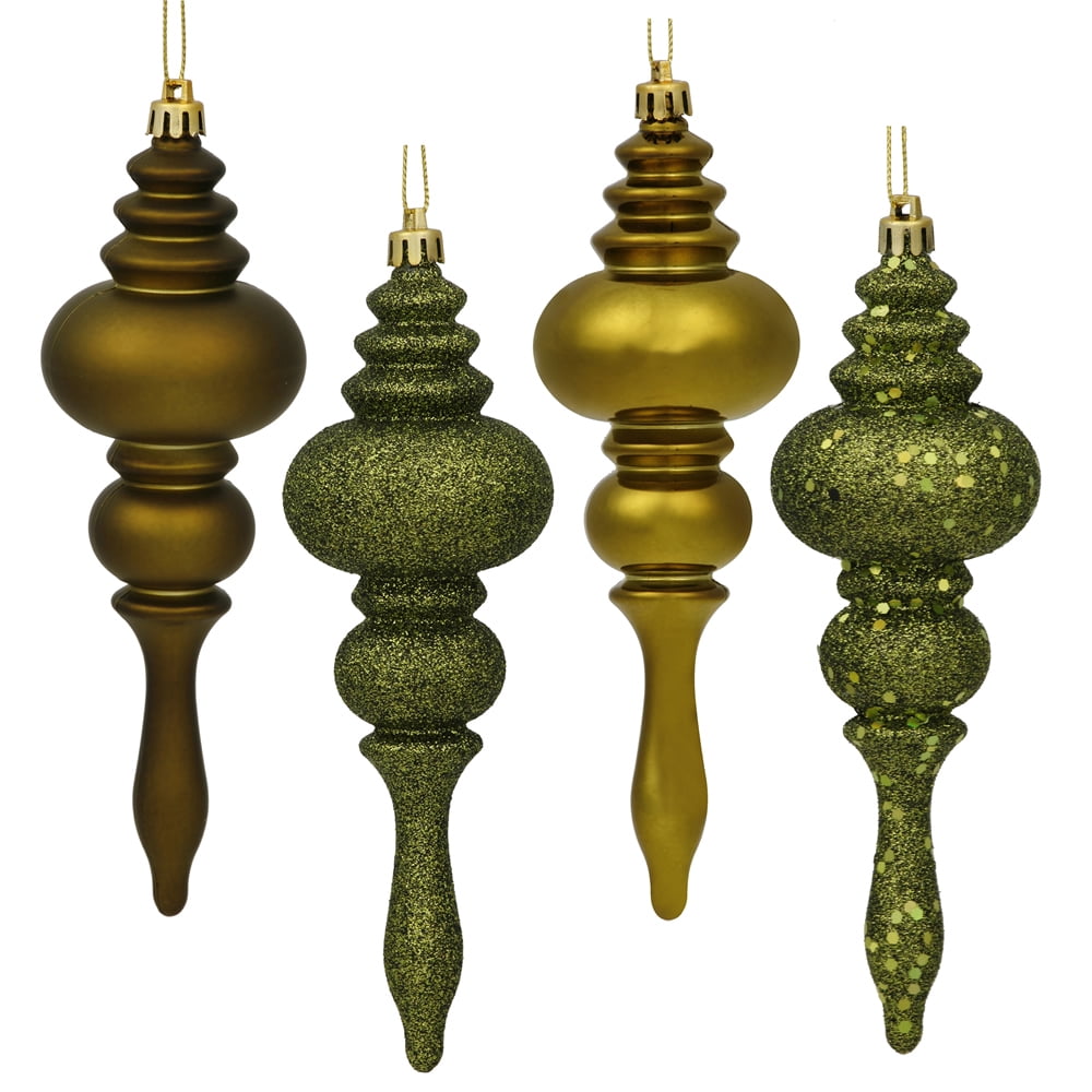 Vickerman 7" Mauve 4-Finish Finial Ornament, 8 per Box