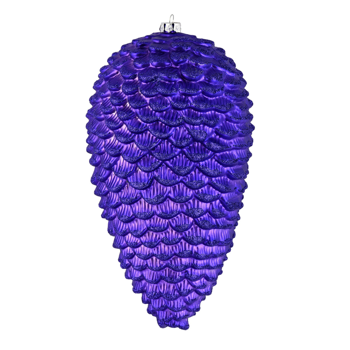 Vickerman 10" White Matte Glitter Pinecone Christmas Ornament, Pack of 2