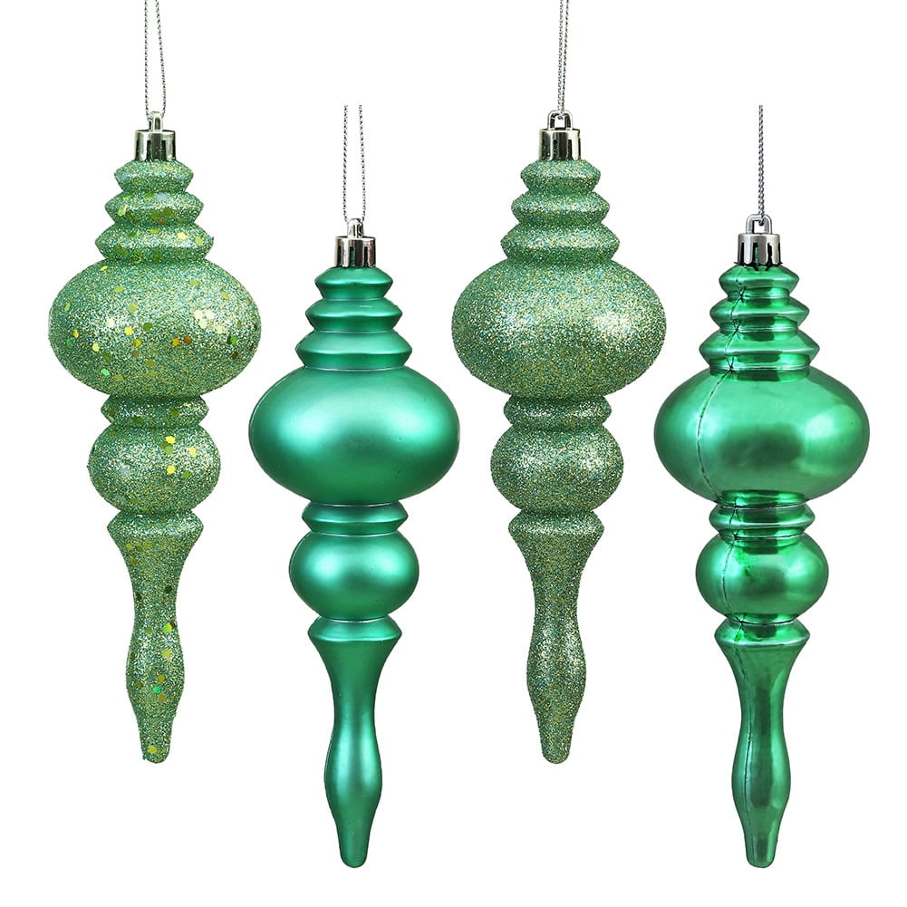 Vickerman 7" Mauve 4-Finish Finial Ornament, 8 per Box