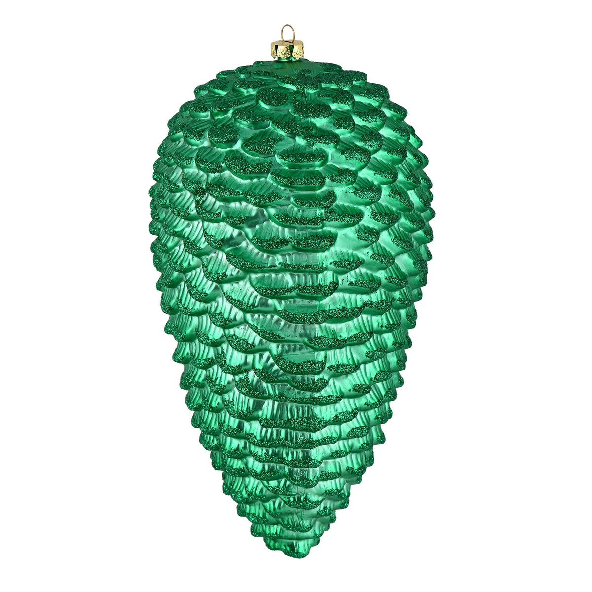 Vickerman 10" White Matte Glitter Pinecone Christmas Ornament, Pack of 2