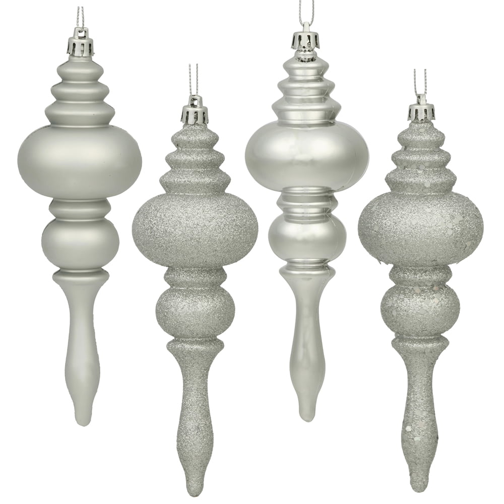 Vickerman 7" Mauve 4-Finish Finial Ornament, 8 per Box