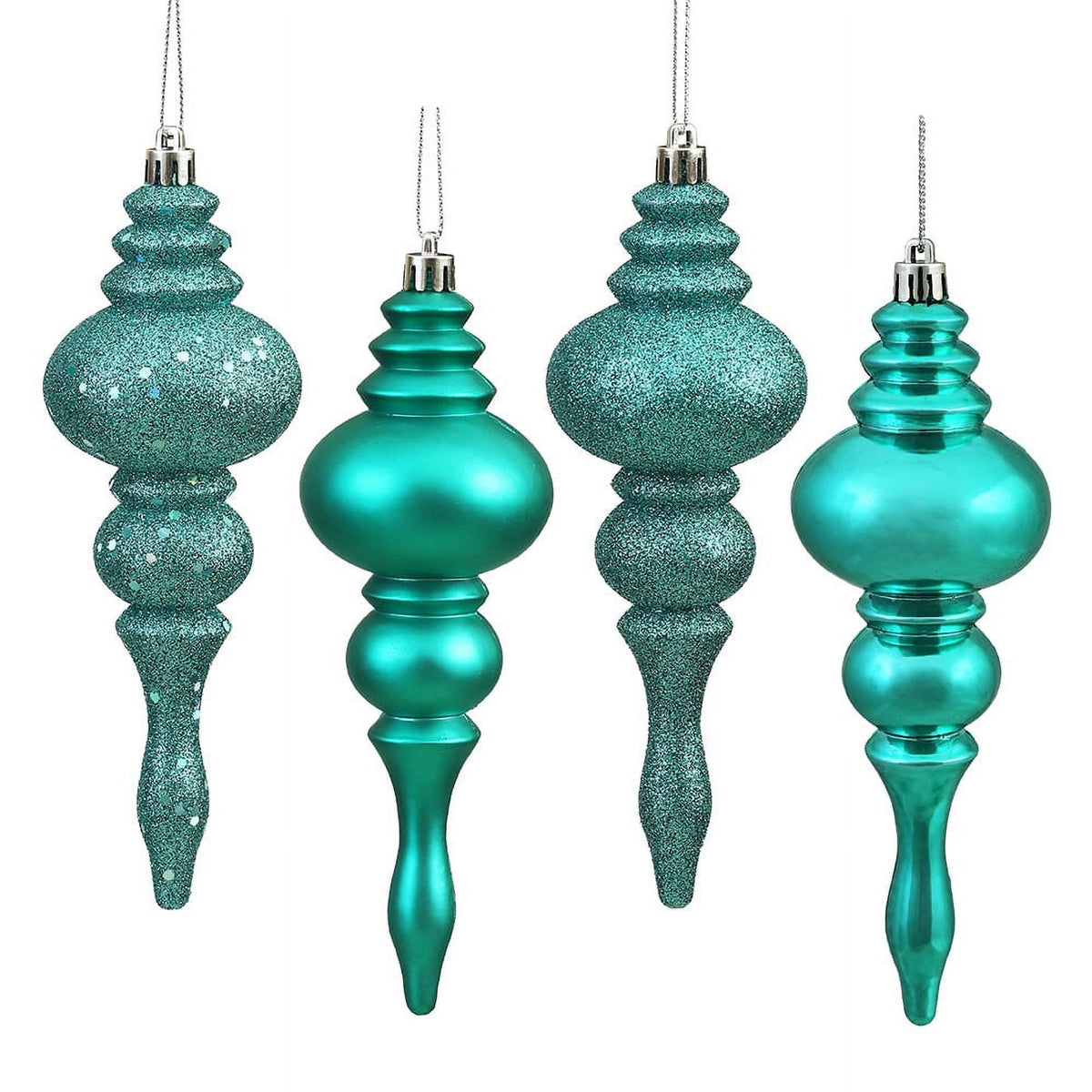 Vickerman 7" Mauve 4-Finish Finial Ornament, 8 per Box