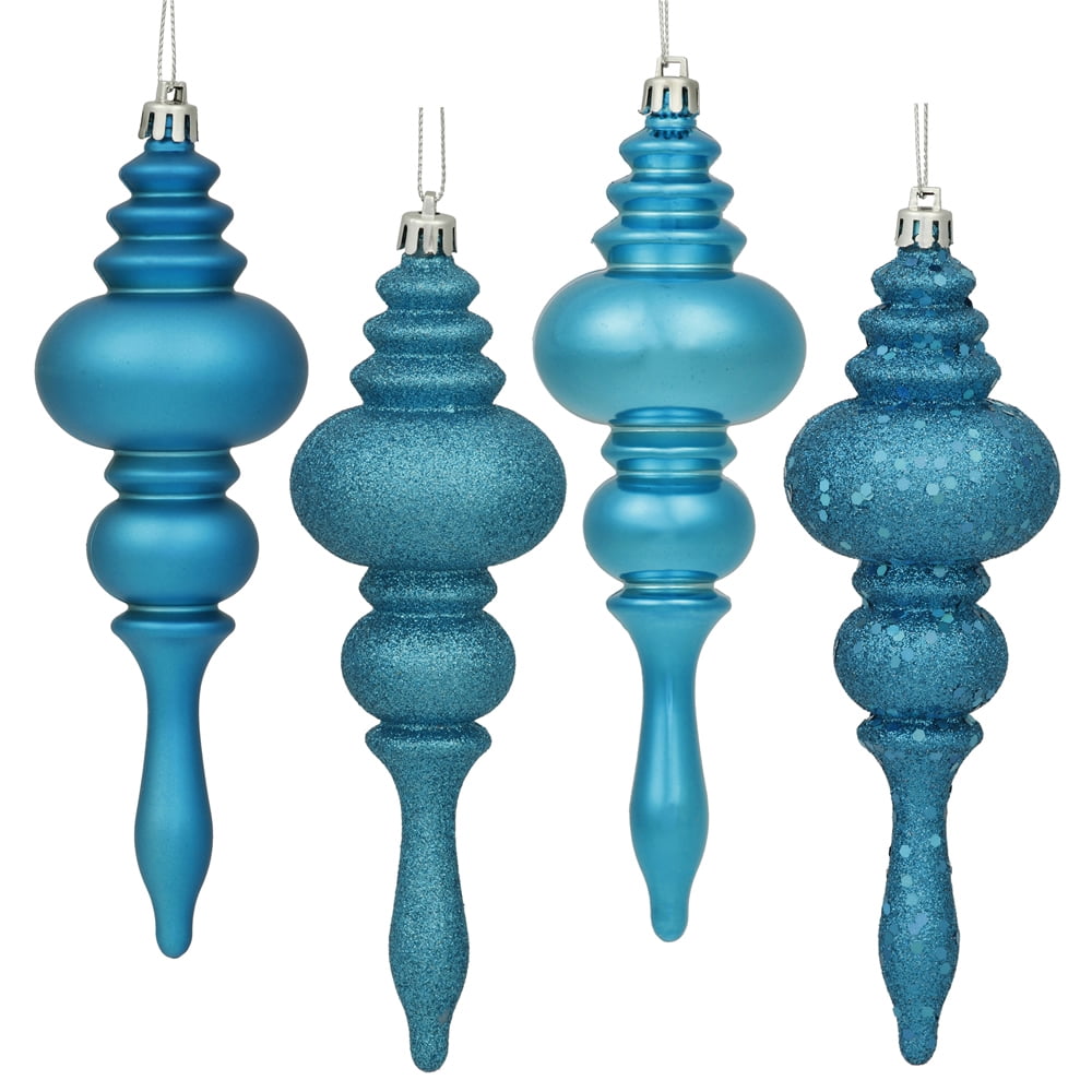 Vickerman 7" Mauve 4-Finish Finial Ornament, 8 per Box