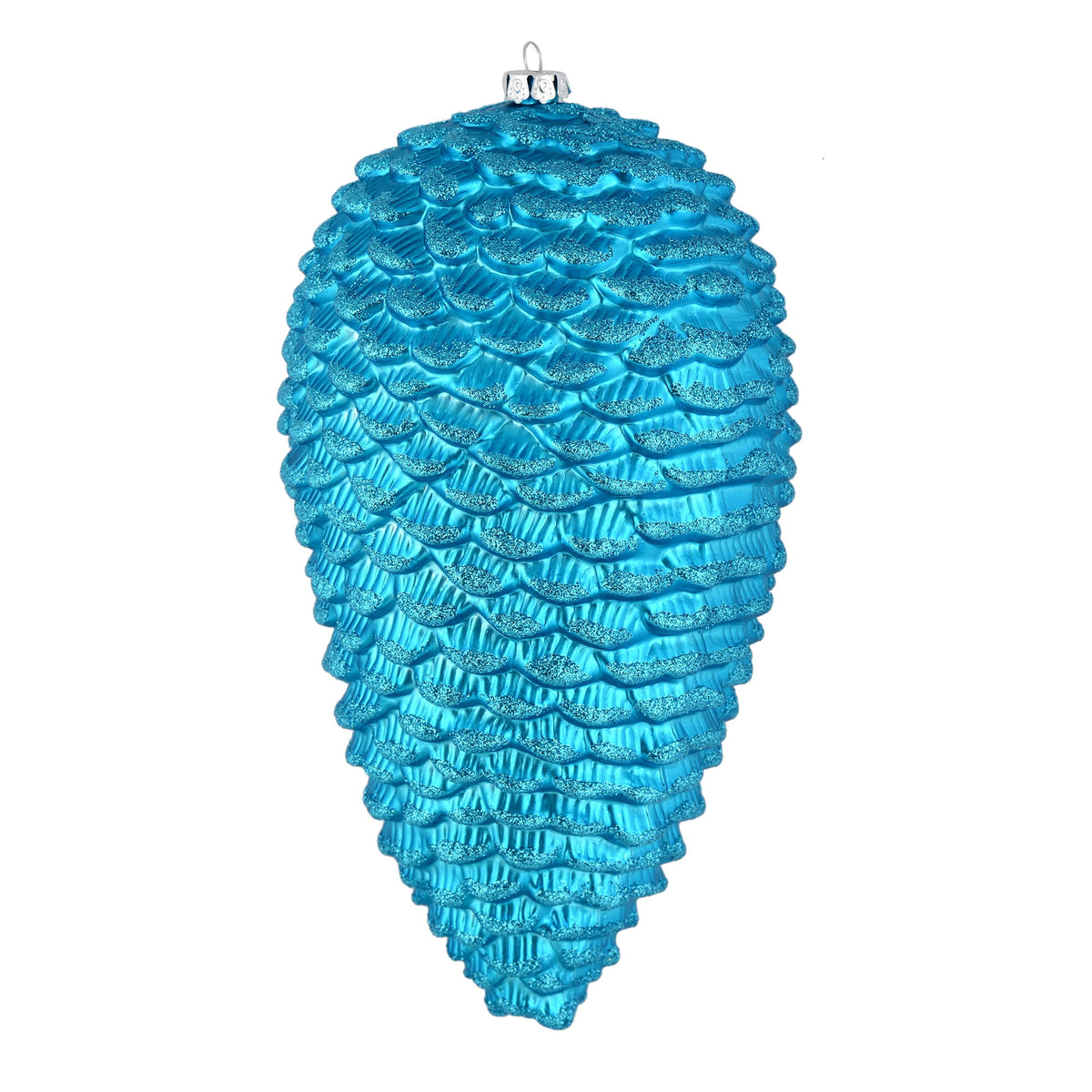 Vickerman 10" White Matte Glitter Pinecone Christmas Ornament, Pack of 2