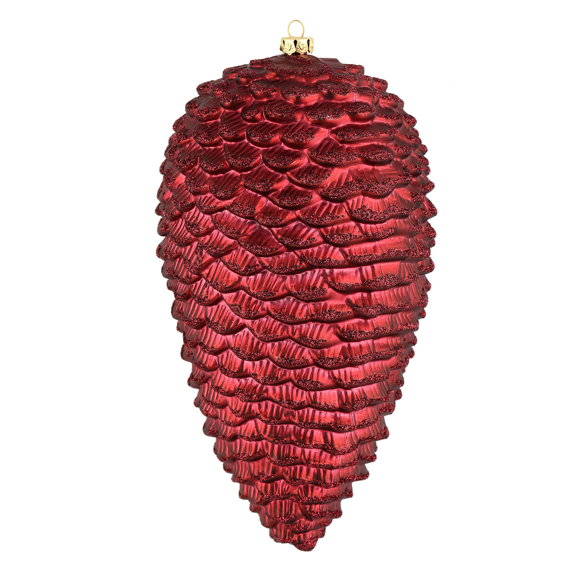 Vickerman 10" White Matte Glitter Pinecone Christmas Ornament, Pack of 2