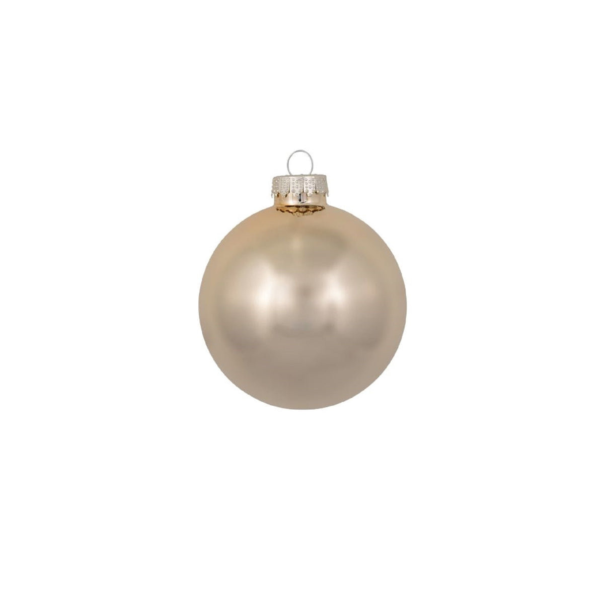 12ct Pearl Champagne Gold Glass Ball Christmas Ornaments 2.75" (70mm)