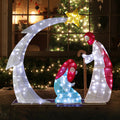 Zimtown 4ft Outdoor Nativity Scene Christmas Lighted Nativity Jesus Decoration w/170 LED