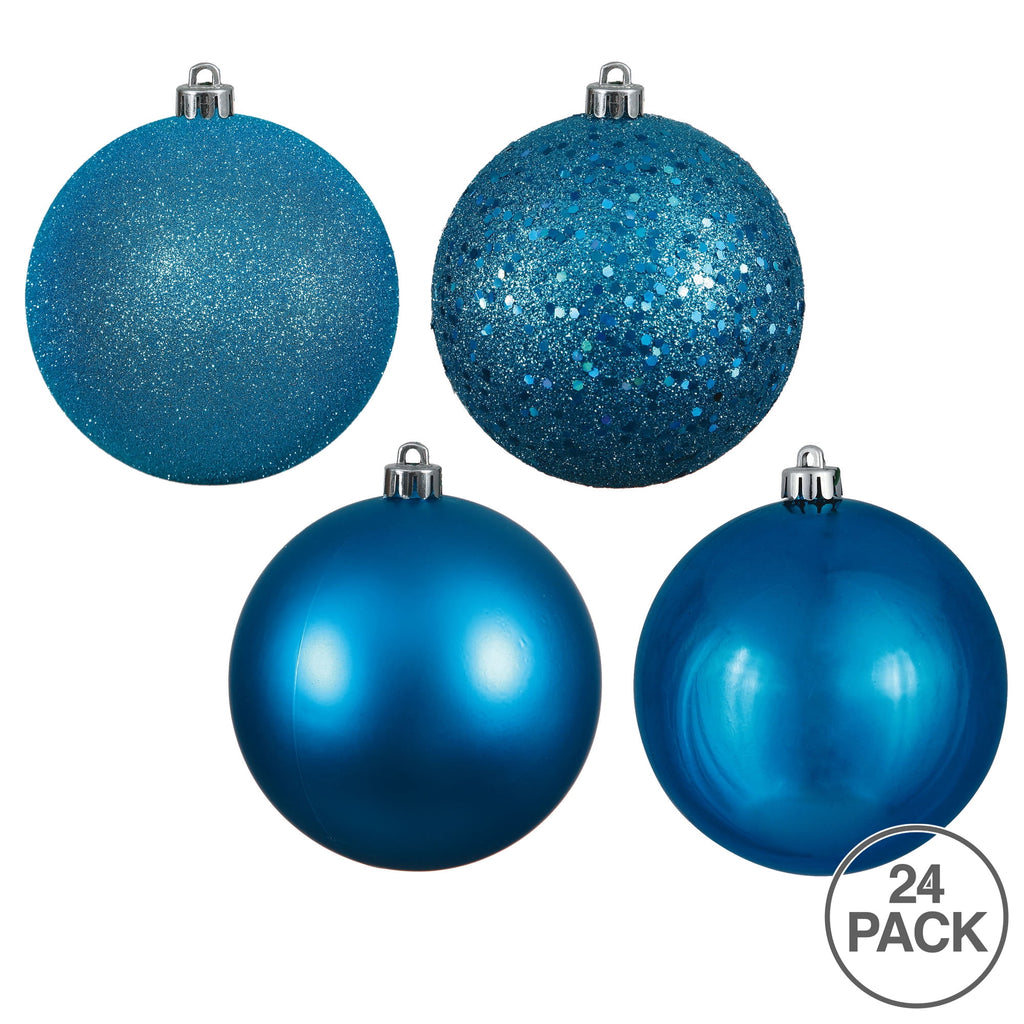 Vickerman 2.4" Christmas Ornament Ball, Silver Shiny Finish, Shatterproof Plastic, UV Resistant, Holiday Christmas Tree Decoration, 24 Pack