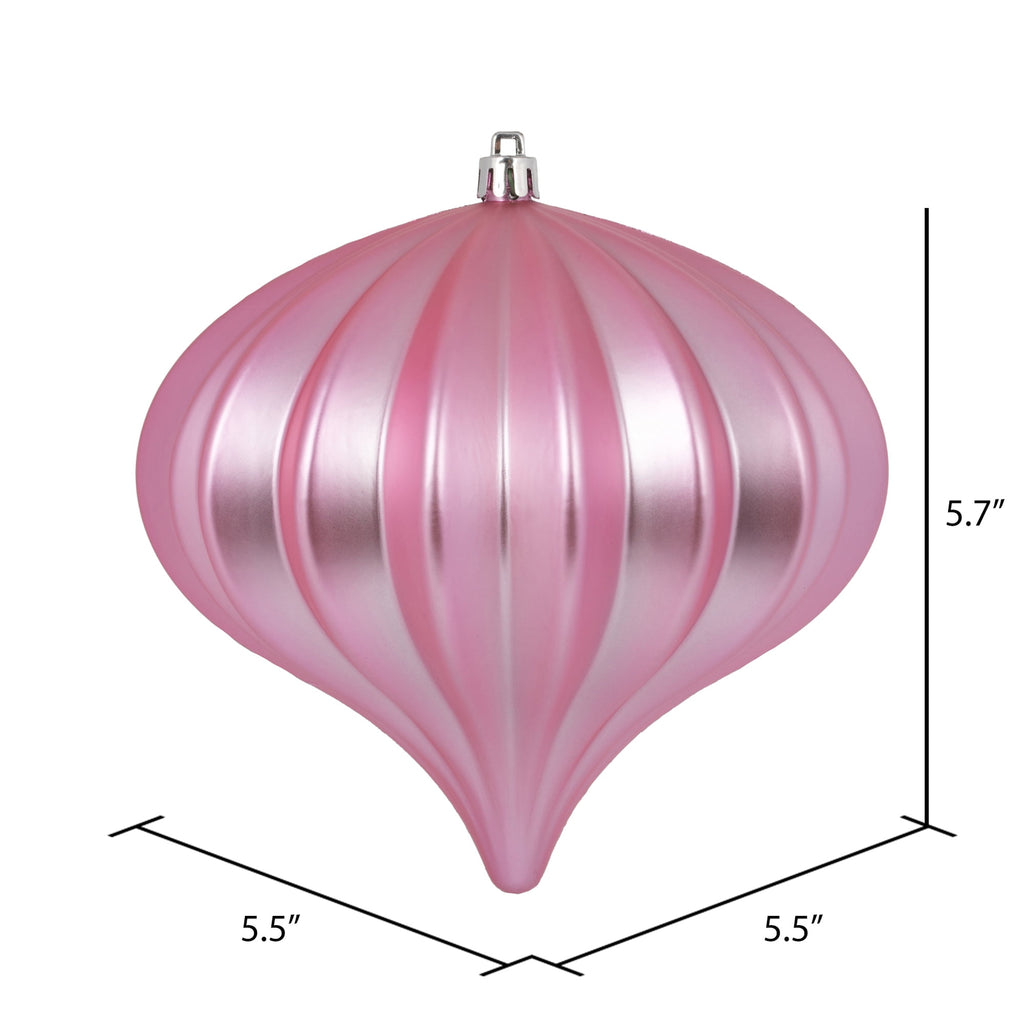 Vickerman 5.7" Burnished Orange Matte Onion Christmas Ornament, UV treated, Set of 3