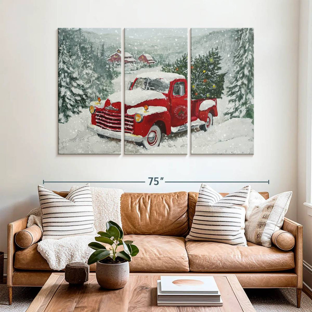Elephant Stock Moonlit Skaters Wall Art - Horizontal Multi Panel Canvas - Living Room Wall Decor - Holiday Multi Panel - Blue And White Decor By Marilyn Dunlap - 74" x 48"