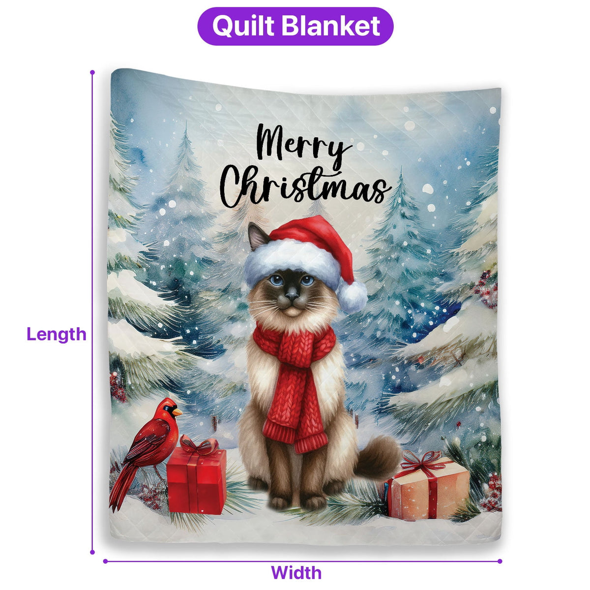 Merry Christmas Sphynx Enjoys Catmas Winter Xmas Holiday Quilt Bedding Set Cat Lover Kitten Owner Gifts Idea 1 Blanket Bed Cover 2 Pillowcases - 02022