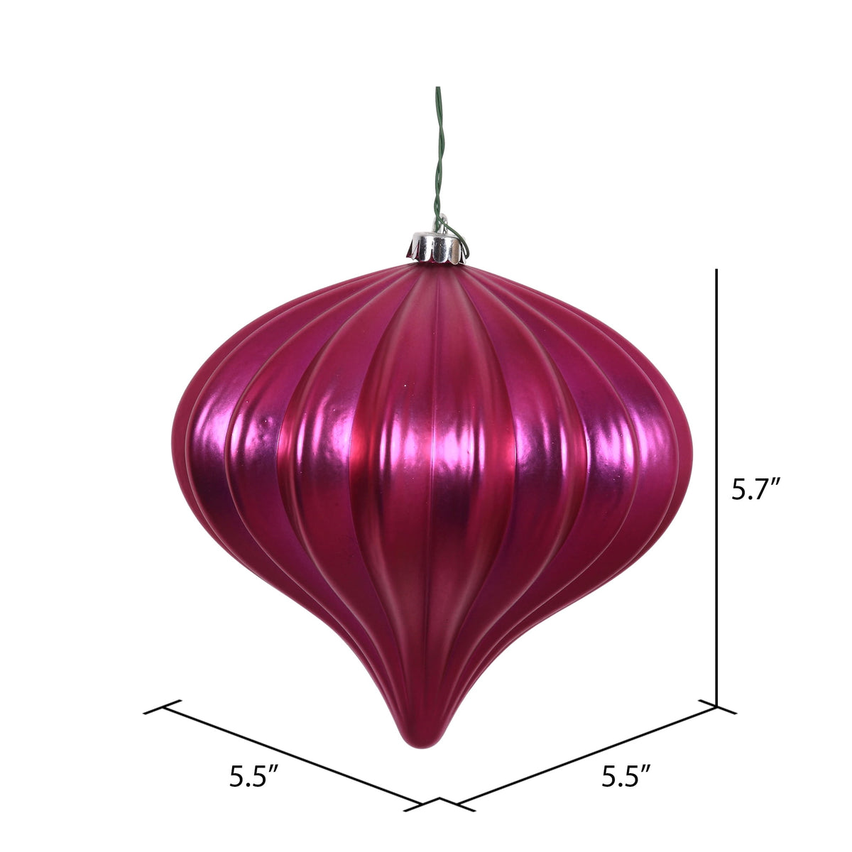 Vickerman 5.7" Burnished Orange Matte Onion Christmas Ornament, UV treated, Set of 3