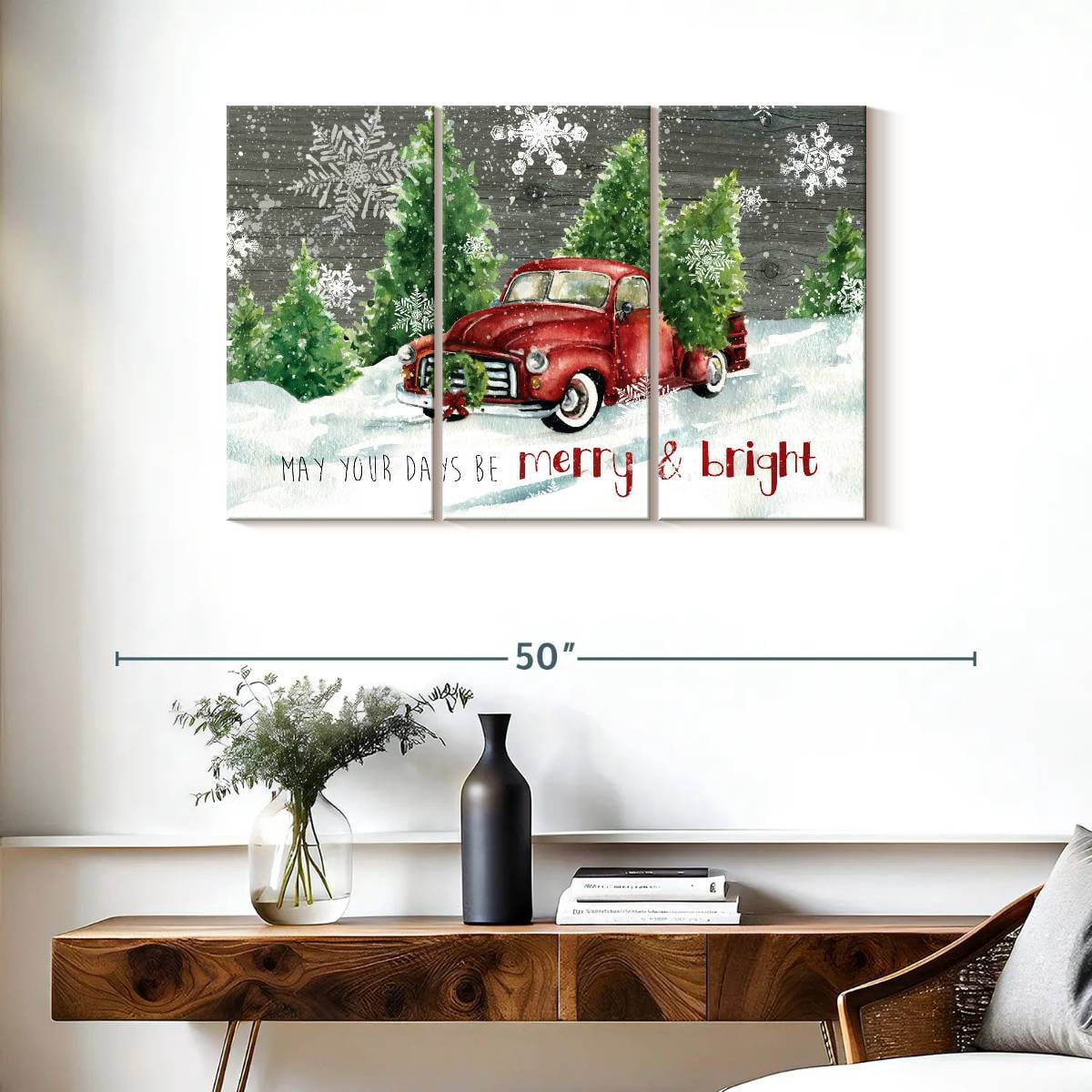 Elephant Stock Moonlit Skaters Wall Art - Horizontal Multi Panel Canvas - Living Room Wall Decor - Holiday Multi Panel - Blue And White Decor By Marilyn Dunlap - 74" x 48"