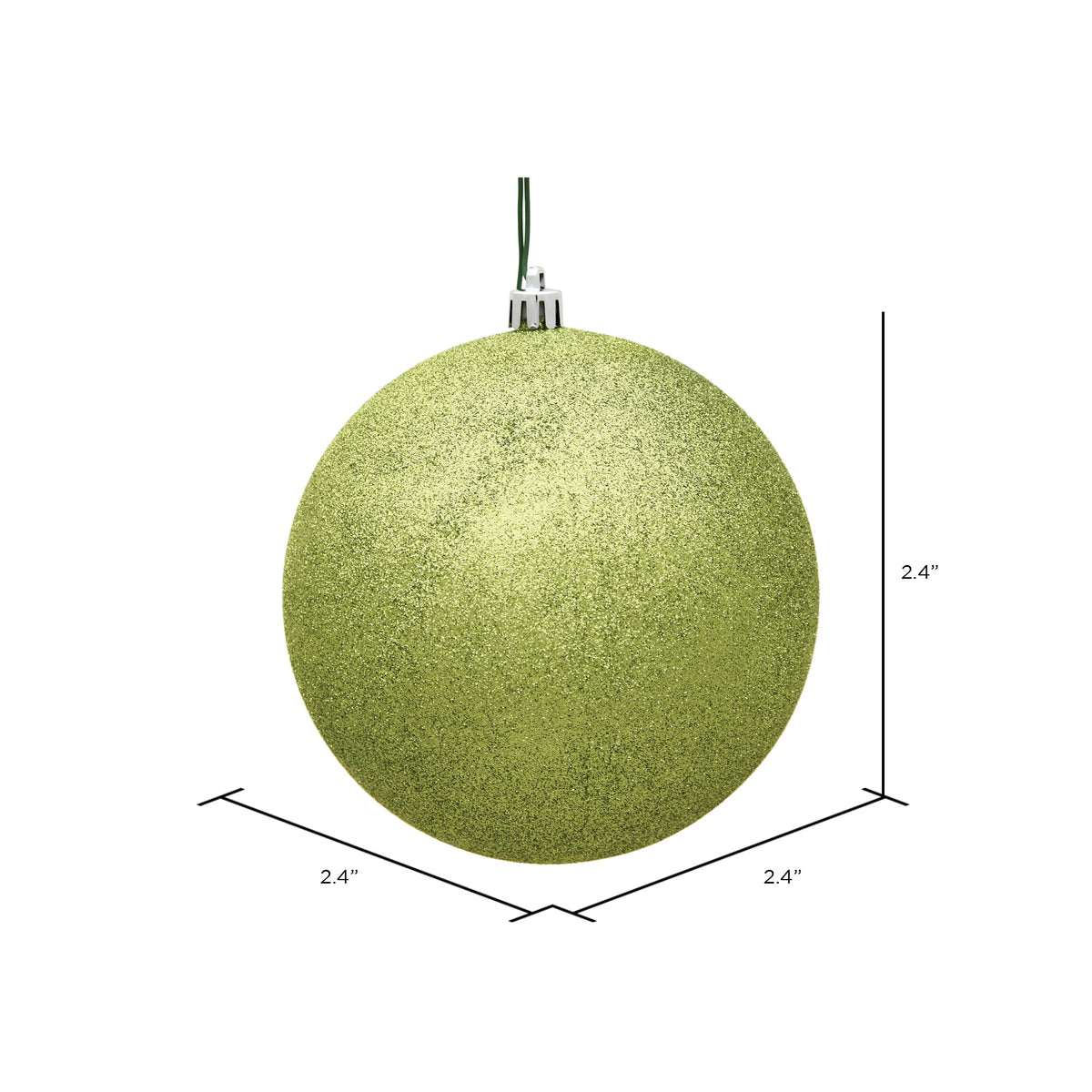 Vickerman 2.4" Christmas Ornament Ball, Silver Shiny Finish, Shatterproof Plastic, UV Resistant, Holiday Christmas Tree Decoration, 24 Pack
