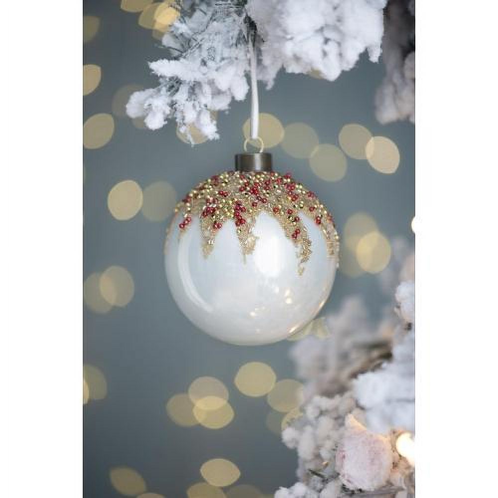 D3.9" Christmas Ball Ornaments, Glass Decorative Hanging Ball Christmas Tree Ornaments for Holiday Party Decorations, Set of 6