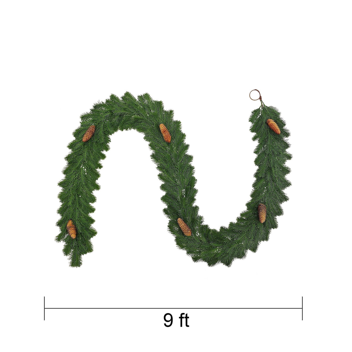 Western Evergreen Unlit Artificial Christmas Garland, Green, 9', by Holiday Time