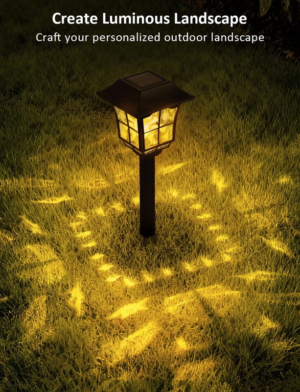 SUNLINKCO Solar Pathway Lights Outdoor 8 Pack Waterproof Solar Powered Garden Light, 3000K Warm White LED Path Landscape Lighting, Auto On/Off, Outside Decor Lights for Yard, Walkway, Driveway, Lawn