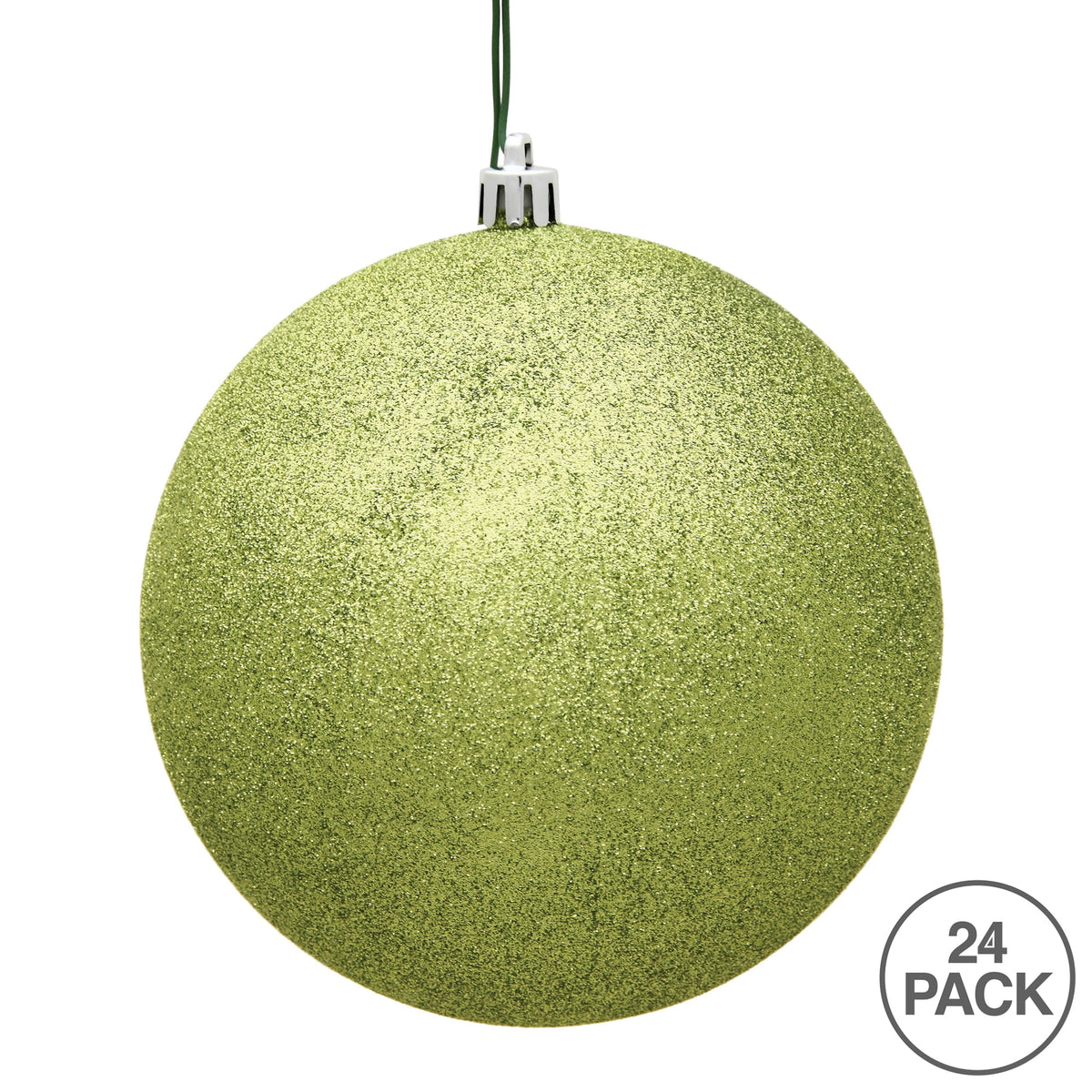 Vickerman 2.4" Christmas Ornament Ball, Silver Shiny Finish, Shatterproof Plastic, UV Resistant, Holiday Christmas Tree Decoration, 24 Pack