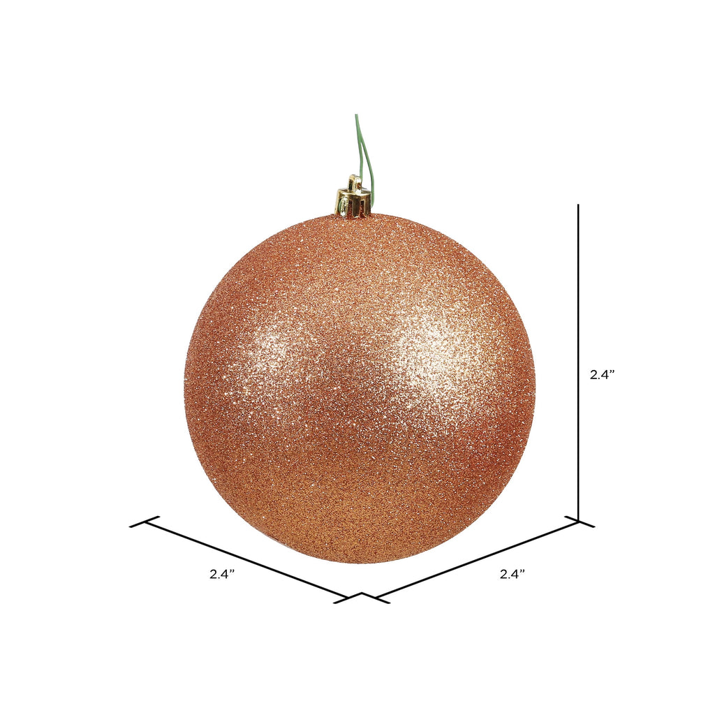 Vickerman 2.4" Christmas Ornament Ball, Silver Shiny Finish, Shatterproof Plastic, UV Resistant, Holiday Christmas Tree Decoration, 24 Pack