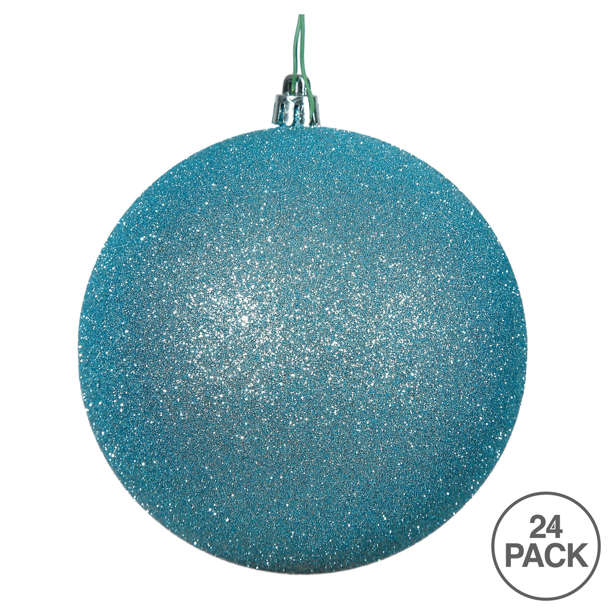 Vickerman 2.4" Christmas Ornament Ball, Silver Shiny Finish, Shatterproof Plastic, UV Resistant, Holiday Christmas Tree Decoration, 24 Pack